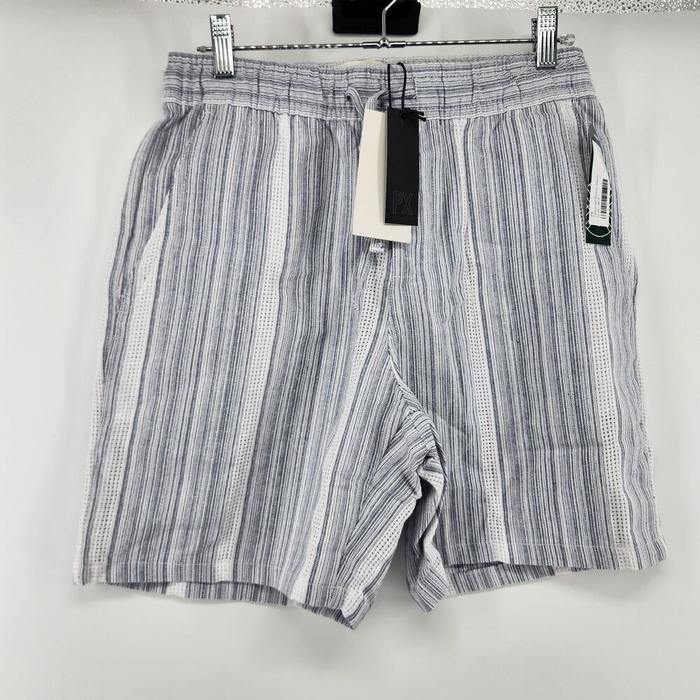 PX Clothing Men's Grey Medium Textured Resort Shorts NWT 7" Inseam